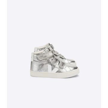 Veja ESPLAR MID FURED SUEDE Kids' High Tops Silver | NZ 700GSO